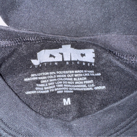 Justin Bieber Justice Tour Black and White Crewneck M - Picture 3 of 4